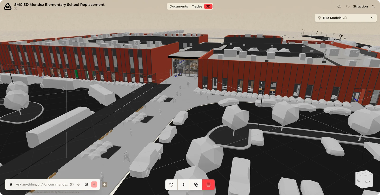 The 3D Map: driving through an uploaded BIM model of the project.
