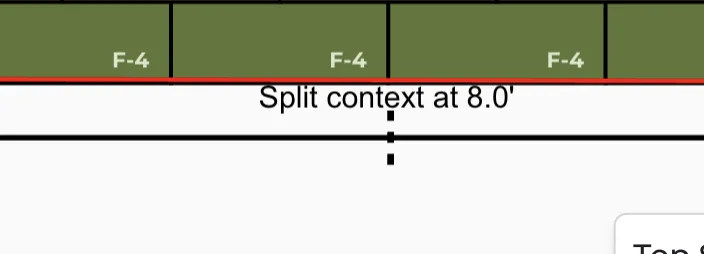 Splitting the context bar to apply different loading conditions along the wall.