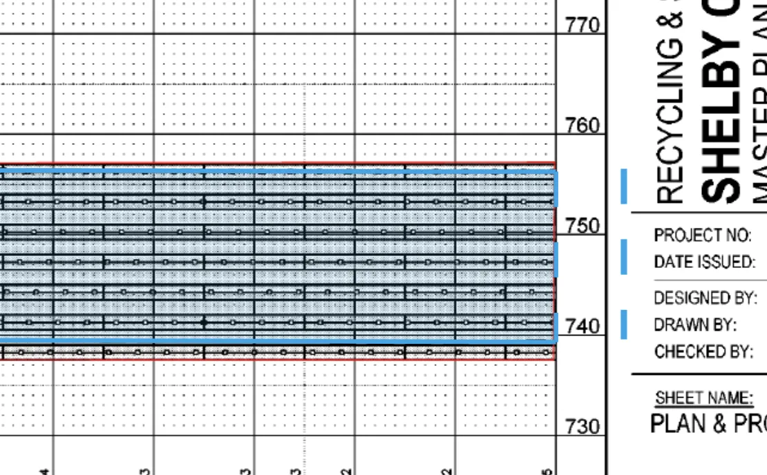 A match-line following the cursor onto the next elevation view.