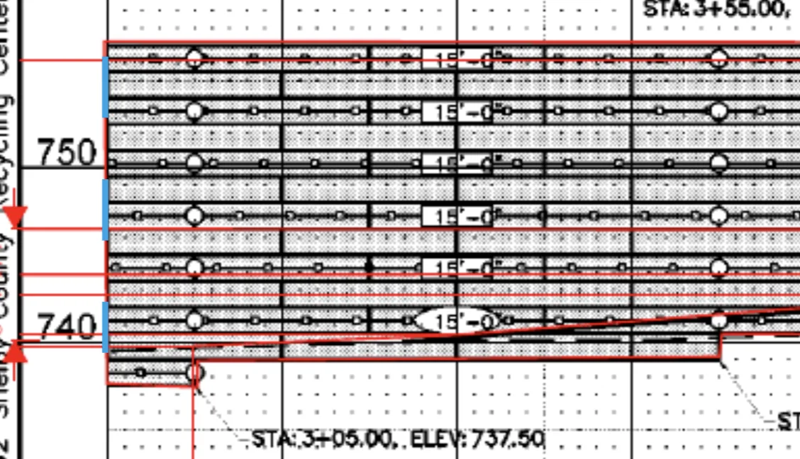 The next wall segment traced from the match-line.