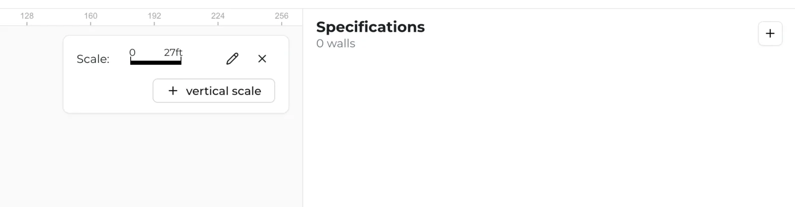 The + button in the upper right corner that creates a new Specification.
