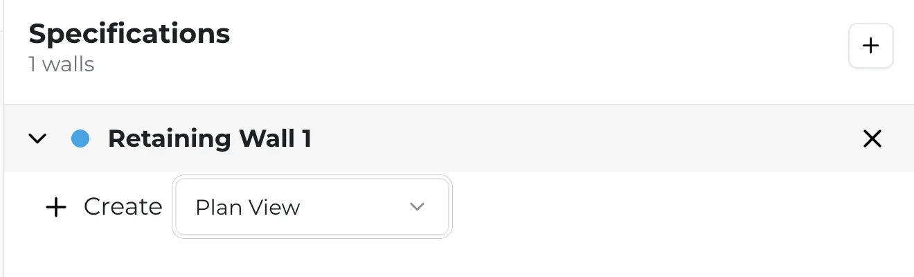 Selecting the Plan View takeoff tool from the specification dropdown.