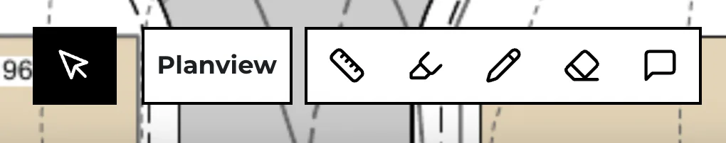The Cursor tool in the toolbar, which exits the takeoff tool.