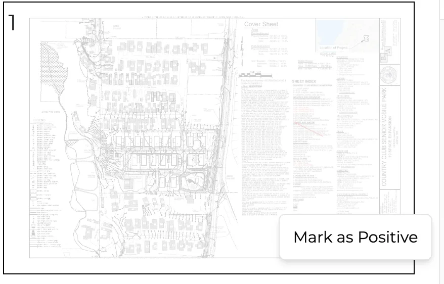 The thumbnail right-click menu with Mark as Positive and Mark as Negative options.