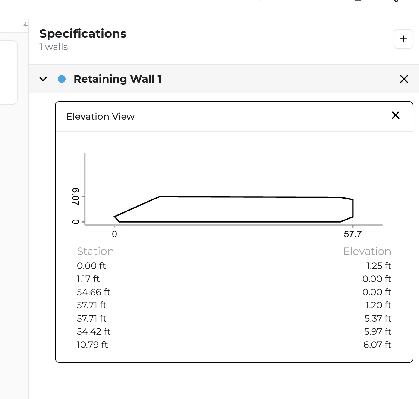 Completed takeoffs listed under Specifications on the right of the takeoff page.